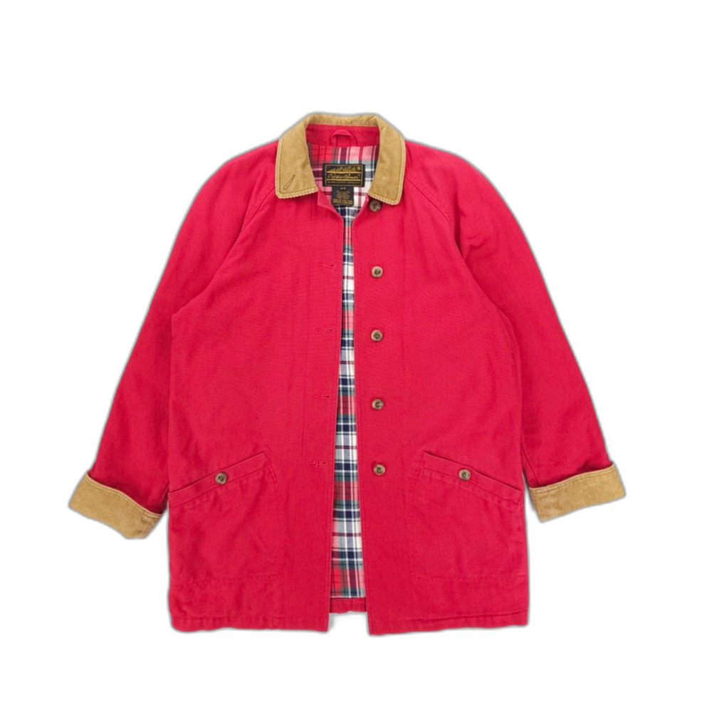 Eddie Bauer Red Field Jacket with Tan Corduroy Collar